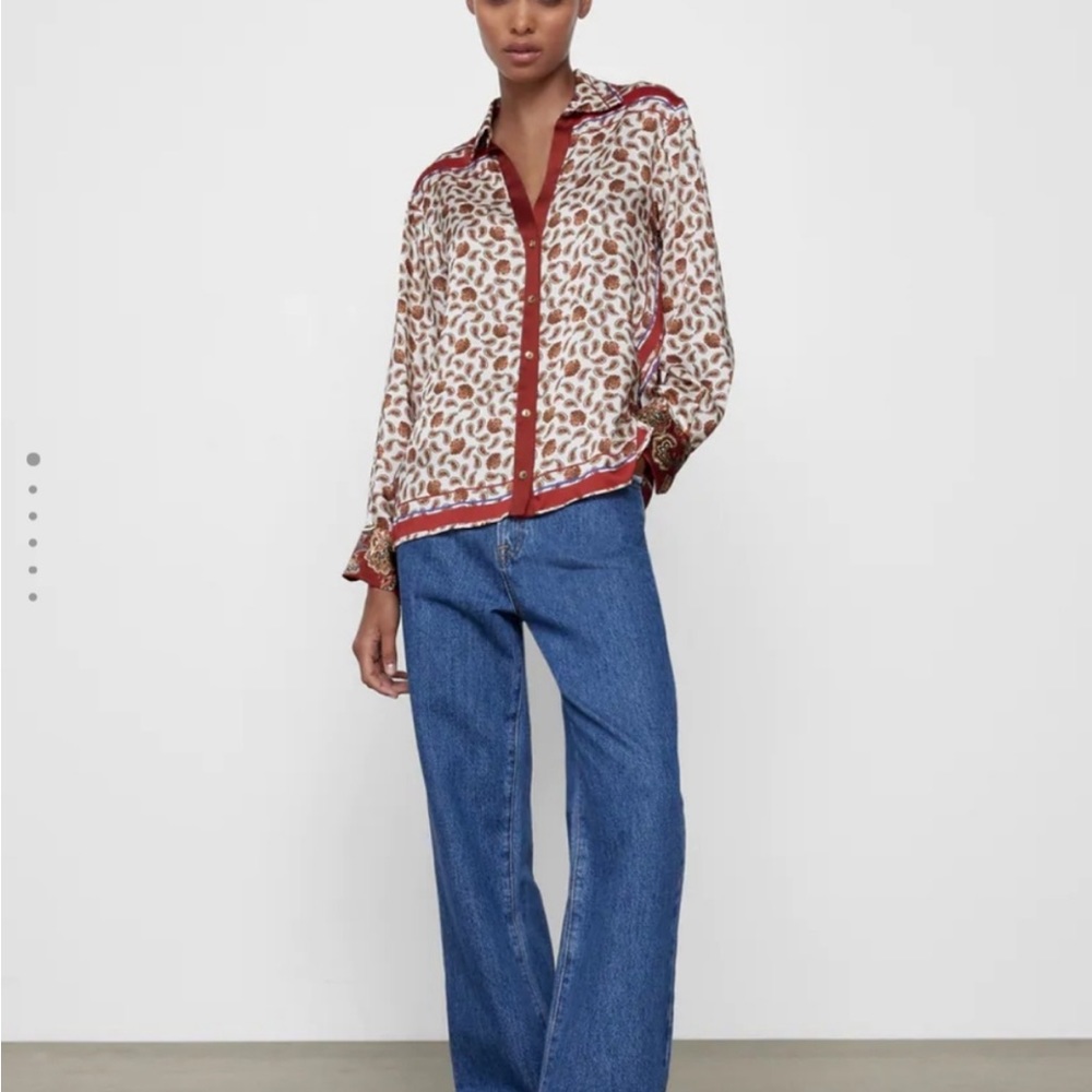 Zara Paisley Floral printed skirt /blouse